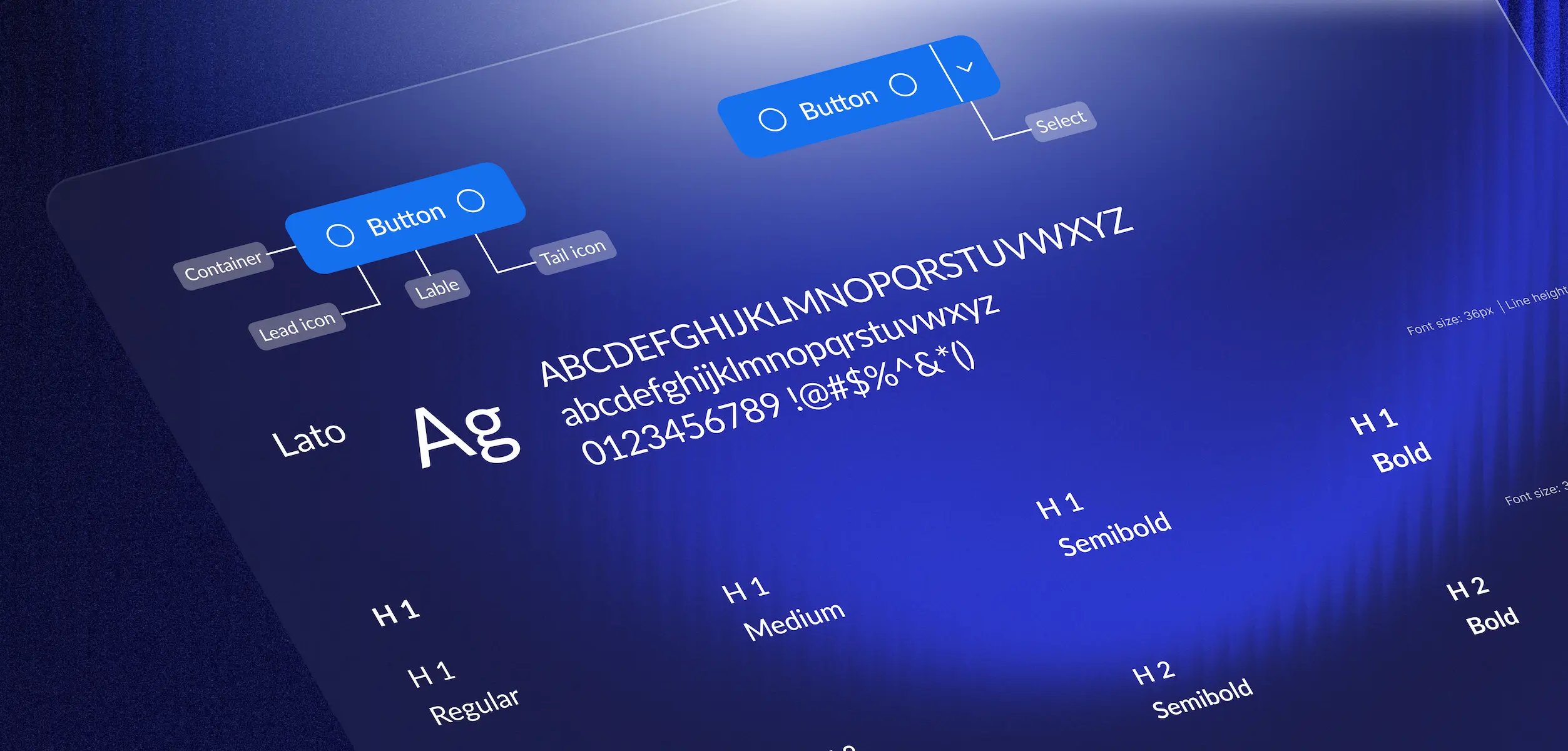 Visual comparison of UI components using the Lato font, demonstrating design system consistency across buttons and typography to represent how standardized component libraries improve shipping velocity by eliminating inconsistencies.
